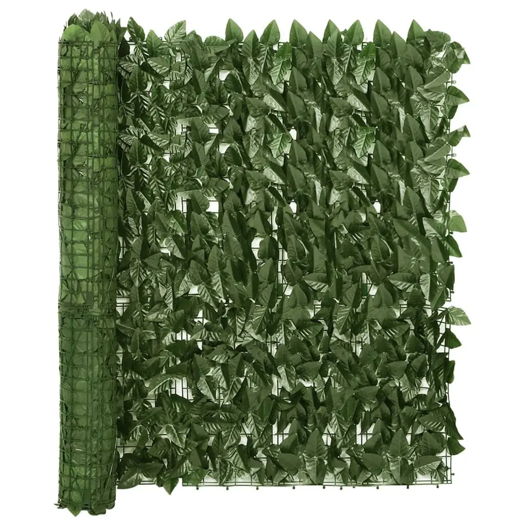 Balcony Screen Dark Green Leaves 157.5x39.4 Inches Privacy Screen