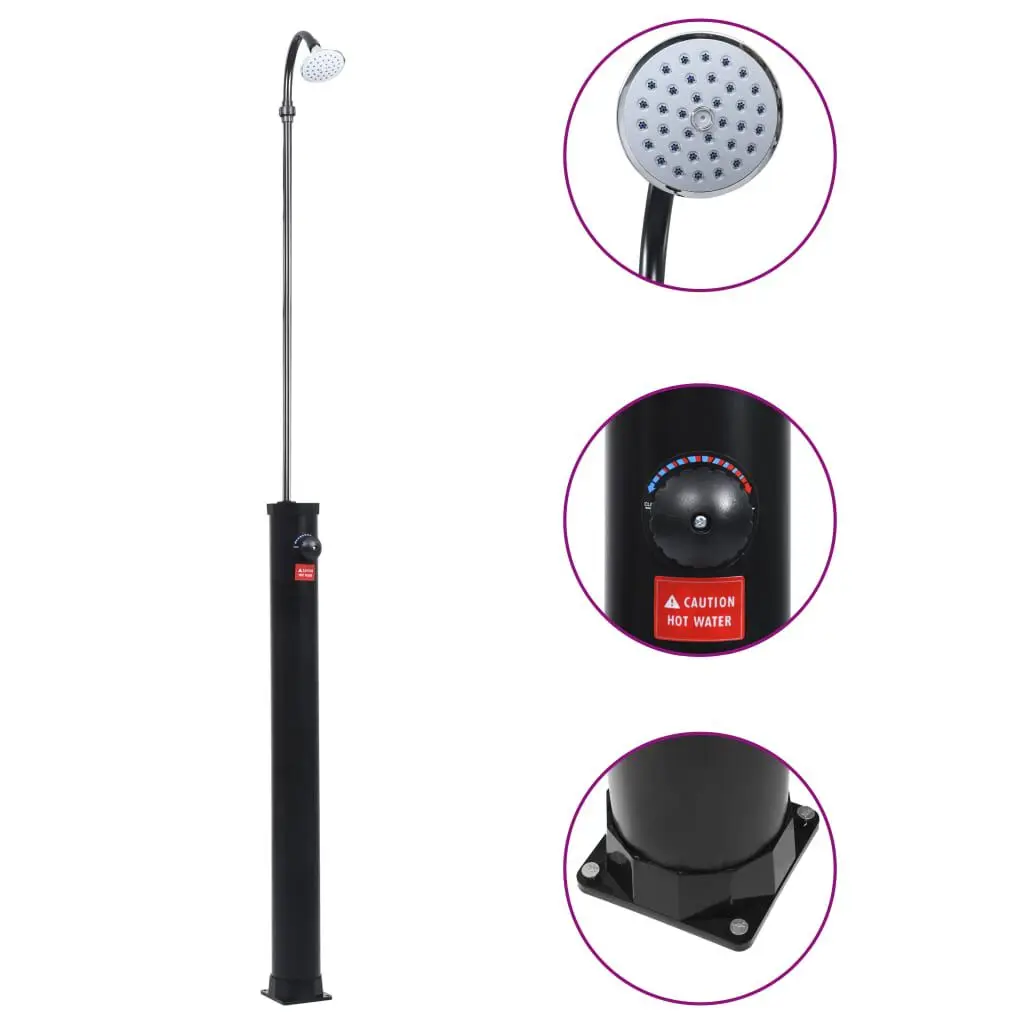 Garden Solar Shower Black 84.6 2.1 gal Outdoor Camping Shower