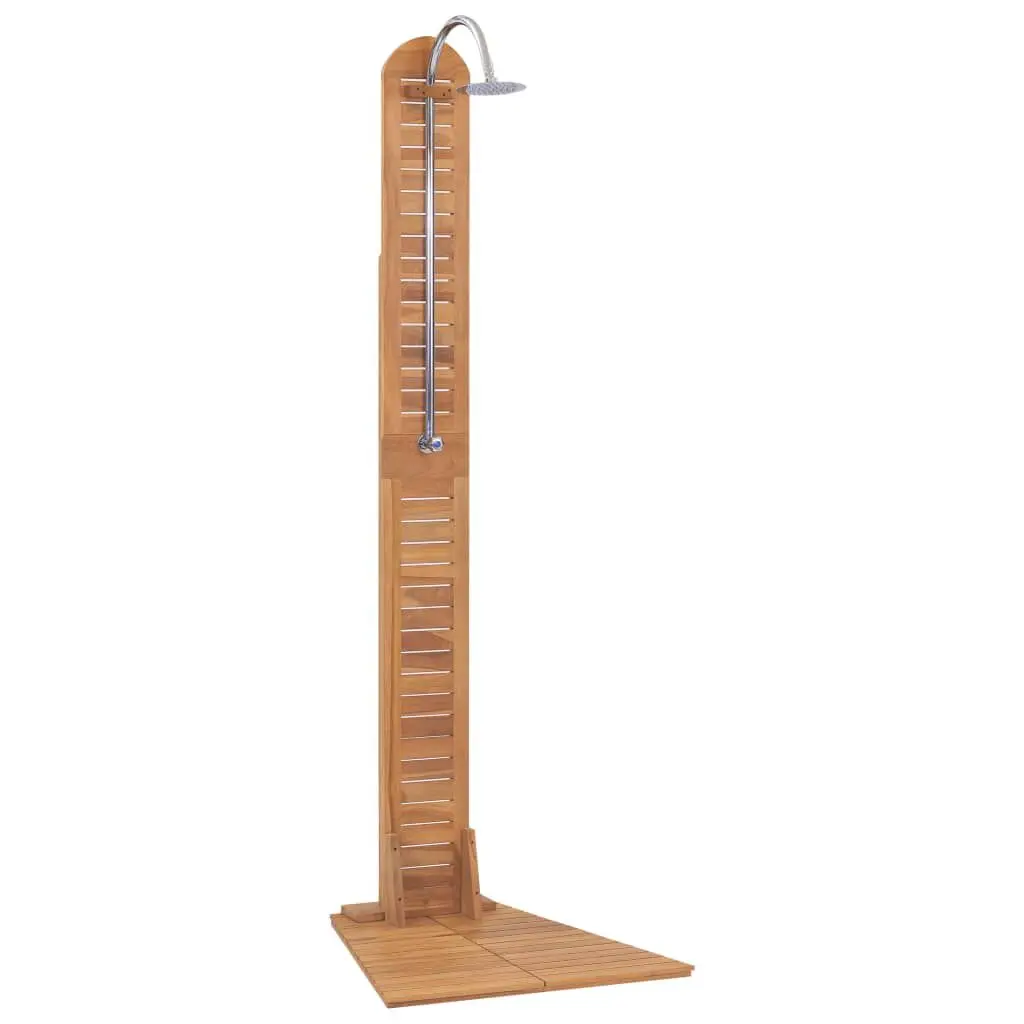 Garden Shower Solid Teak 27.6x29.5x80.3 Inches Outdoor Wooden Shower