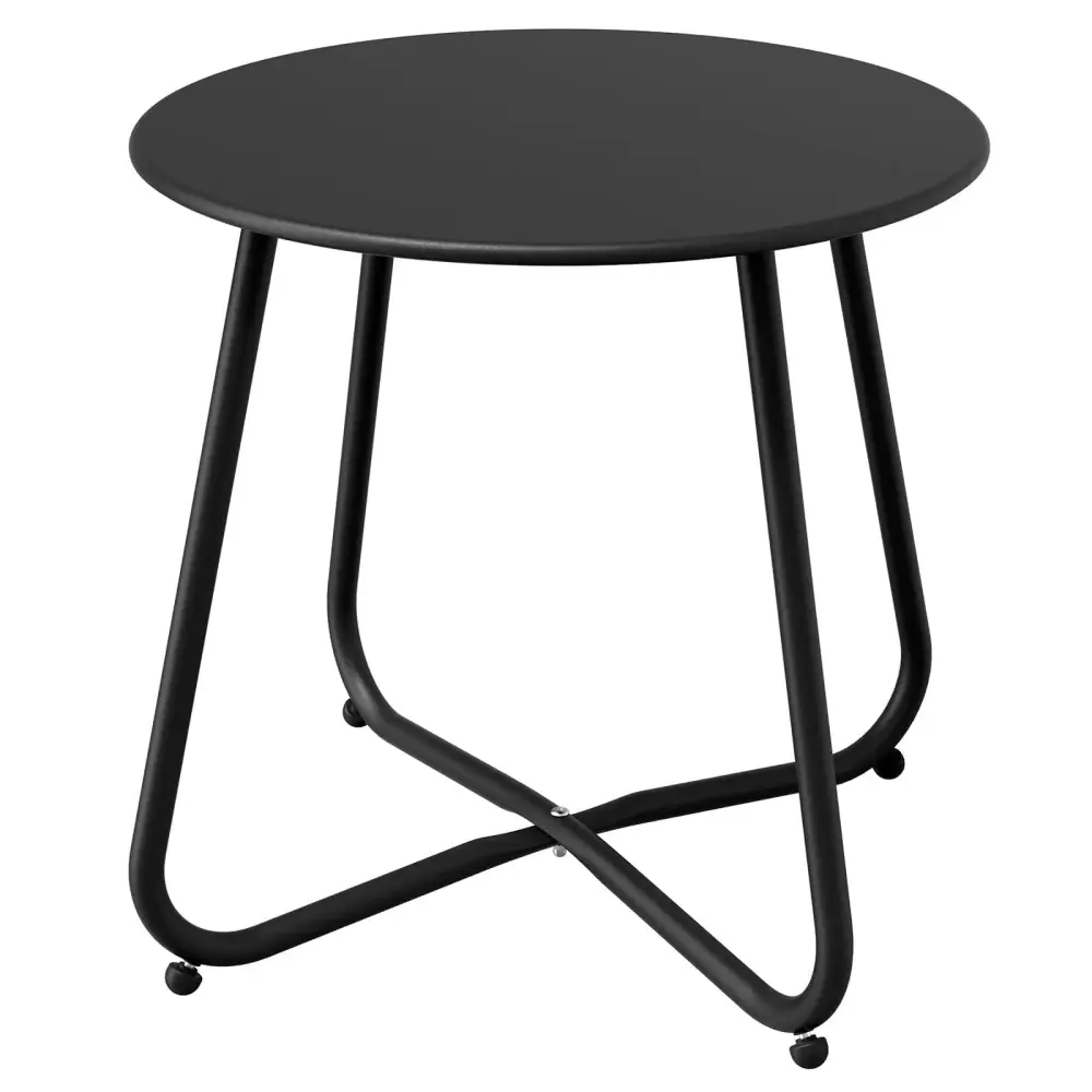 18-inch Round Outdoor Side Table Tunable Feet | Rust Resistant | Foldable
