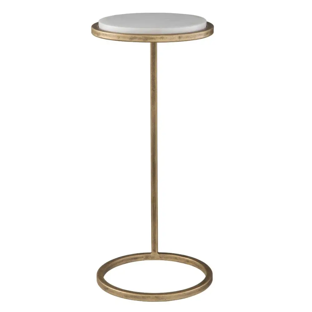 Adjustable Height Levitate Marble Round Side Table