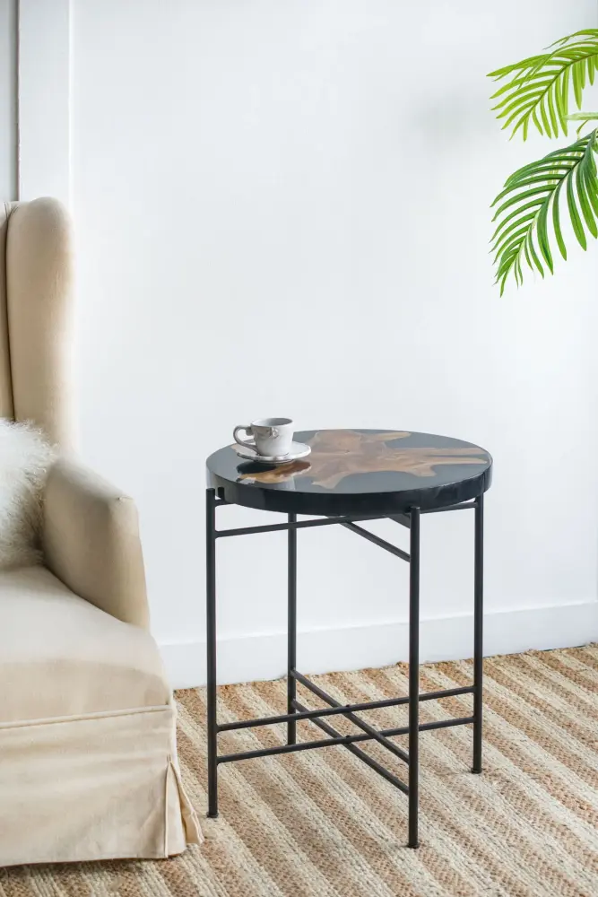 All-Weather Side Table - Black / Cocoa
