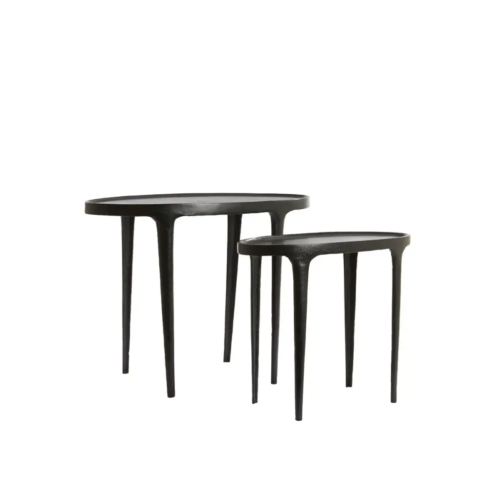 Arica Set 2 Side Tables - Matte Onyx