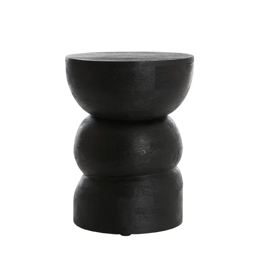 Azalio Wooden Side Table - Matte Jet-black Quick Fold Design