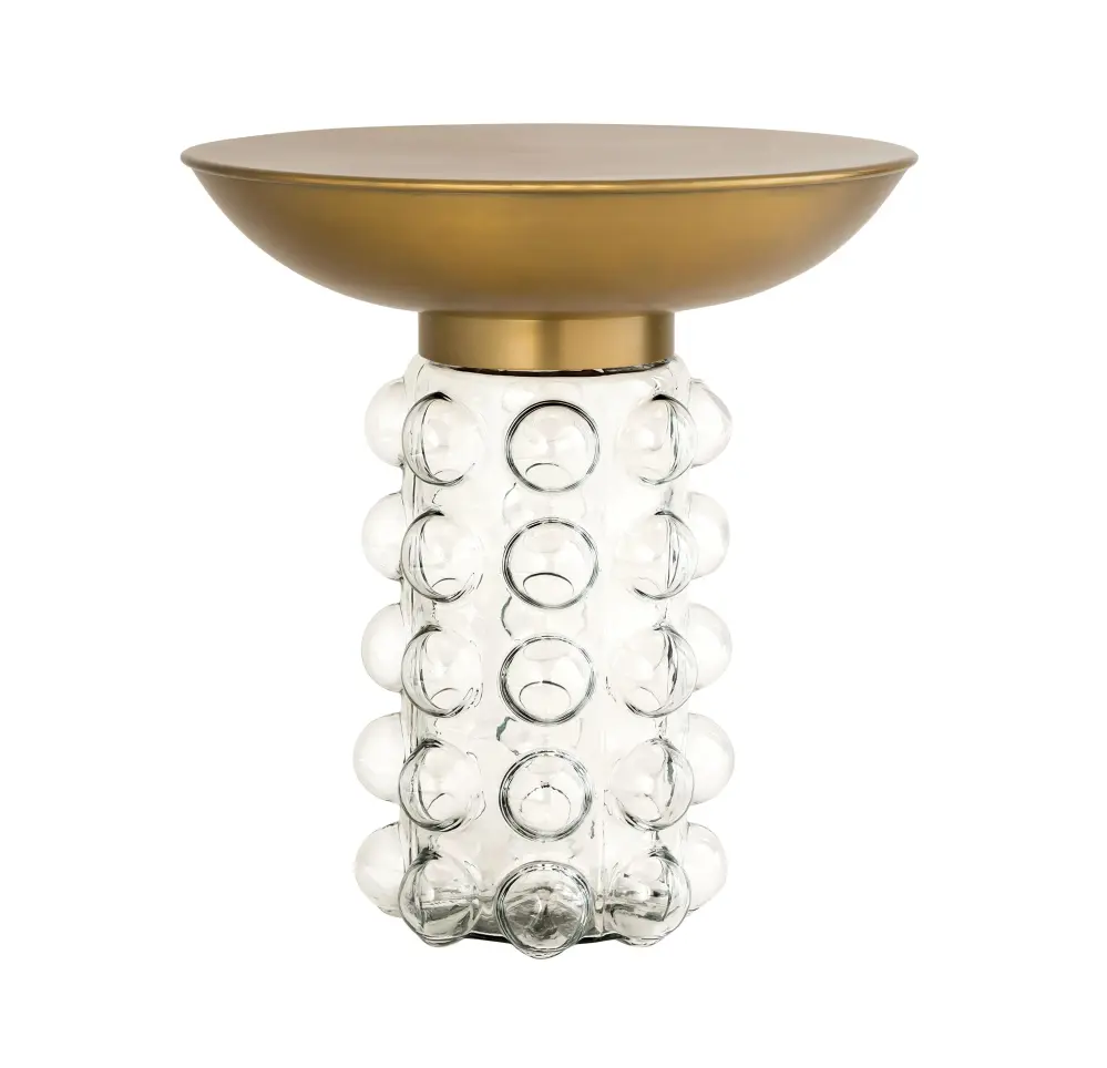 Bubble Glass/Brass Side Table | UV Protected Finish