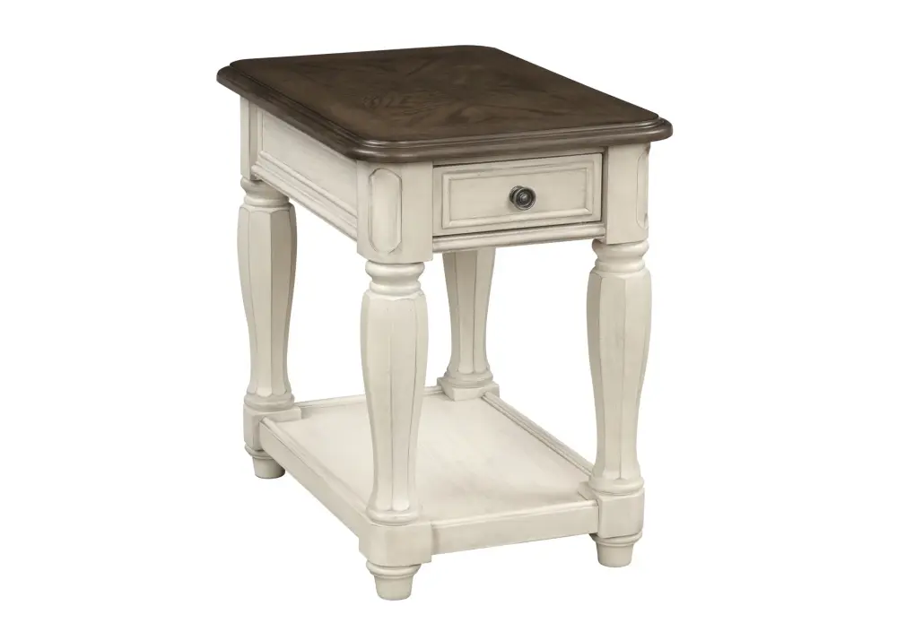 Chairside Table Storage - Antique Snow