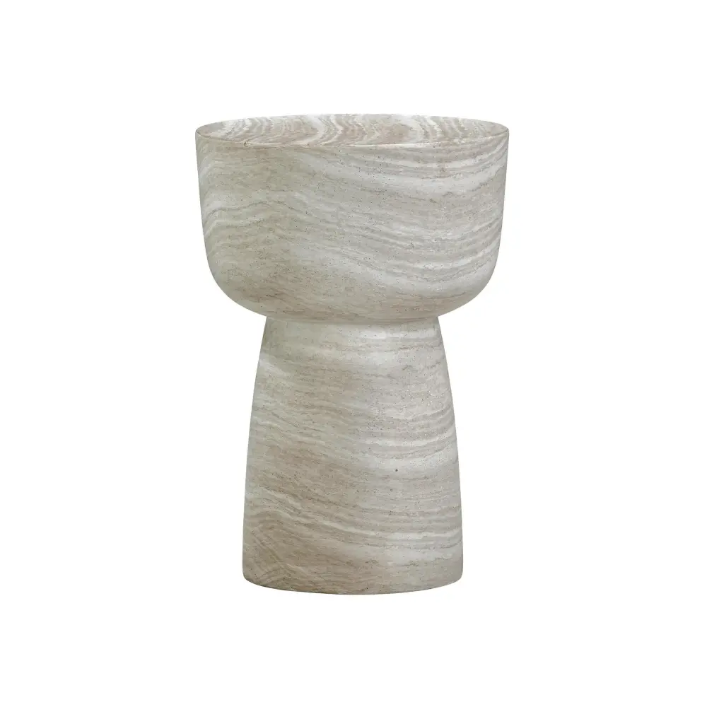 Charra Faux Travertine Indoor/Outdoor Side Table Quick Fold Design
