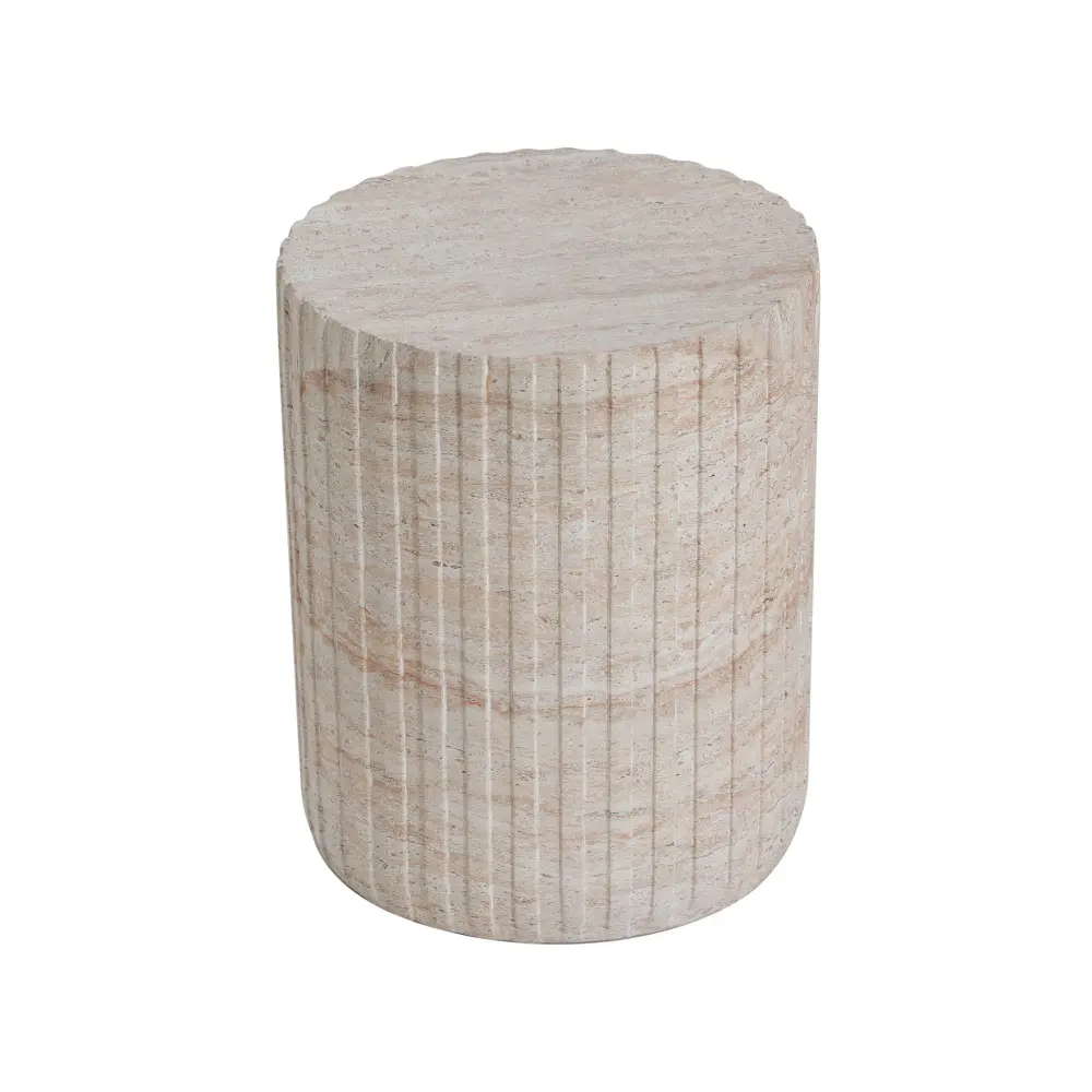 Elegant Outdoor / Indoor Lightweight Concrete Side Table Travertine - Sand