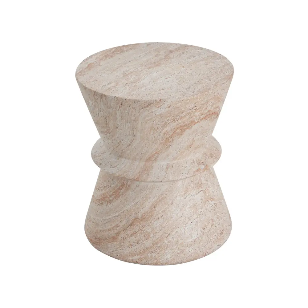 Outdoor / Indoor Lightweight Concrete Side Table Travertine - Sand
