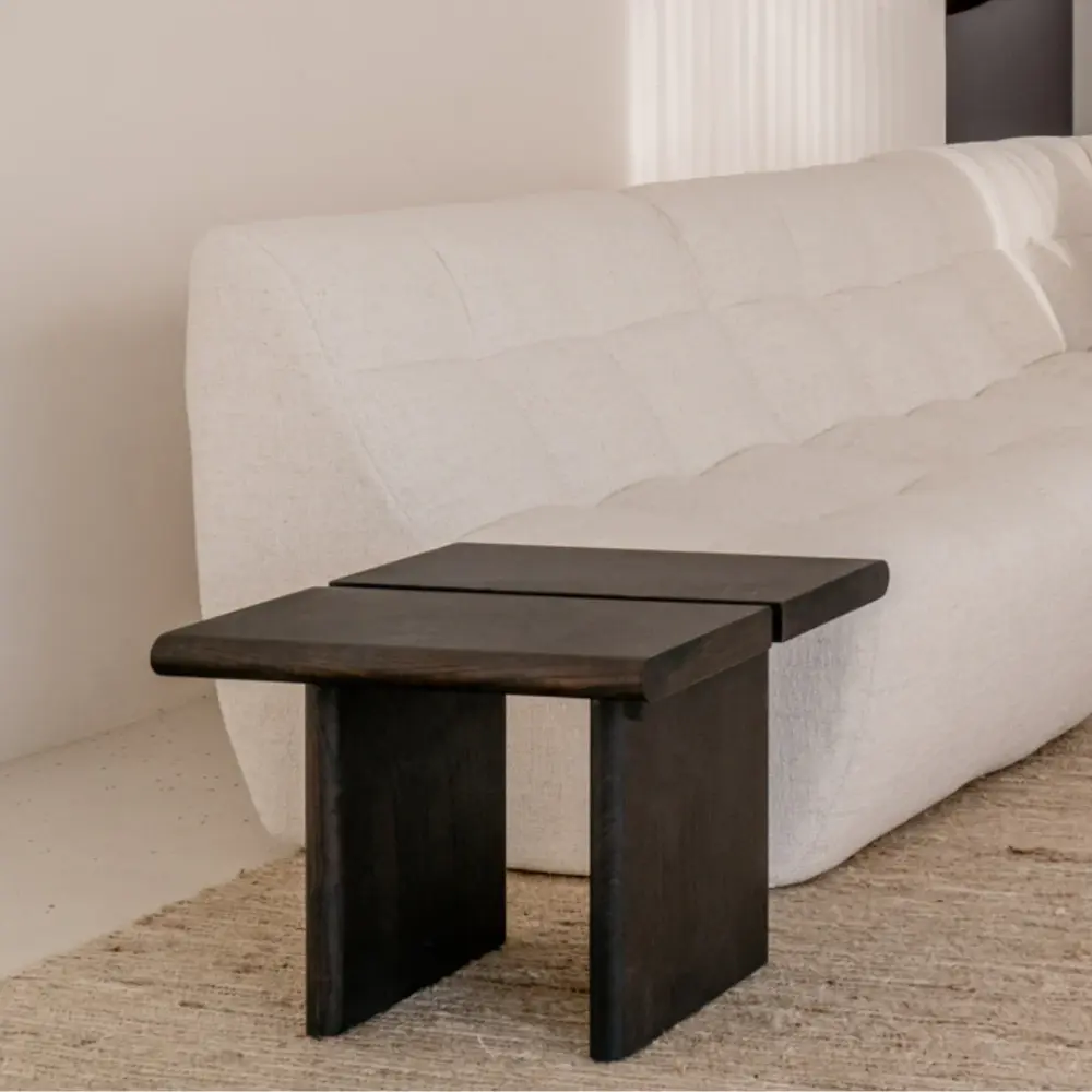 Side table Arlen - Ash wood - 50 cm - Smoke wood color