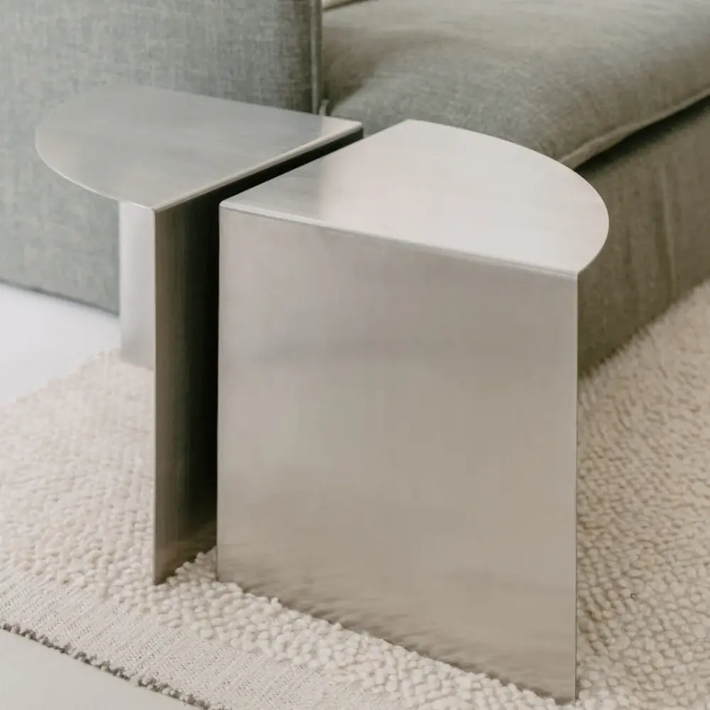 Side table Meru - 40 cm - Brushed alloy