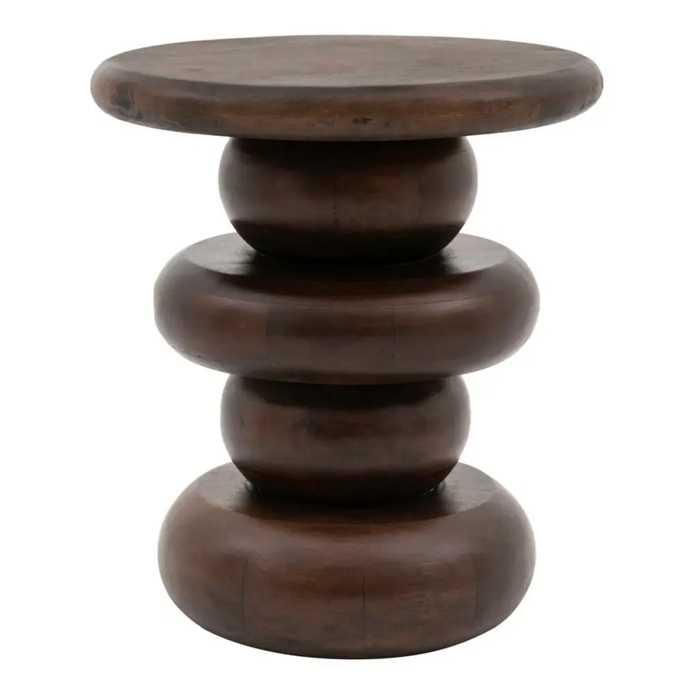 Slatted Metal Sable Round Side Table