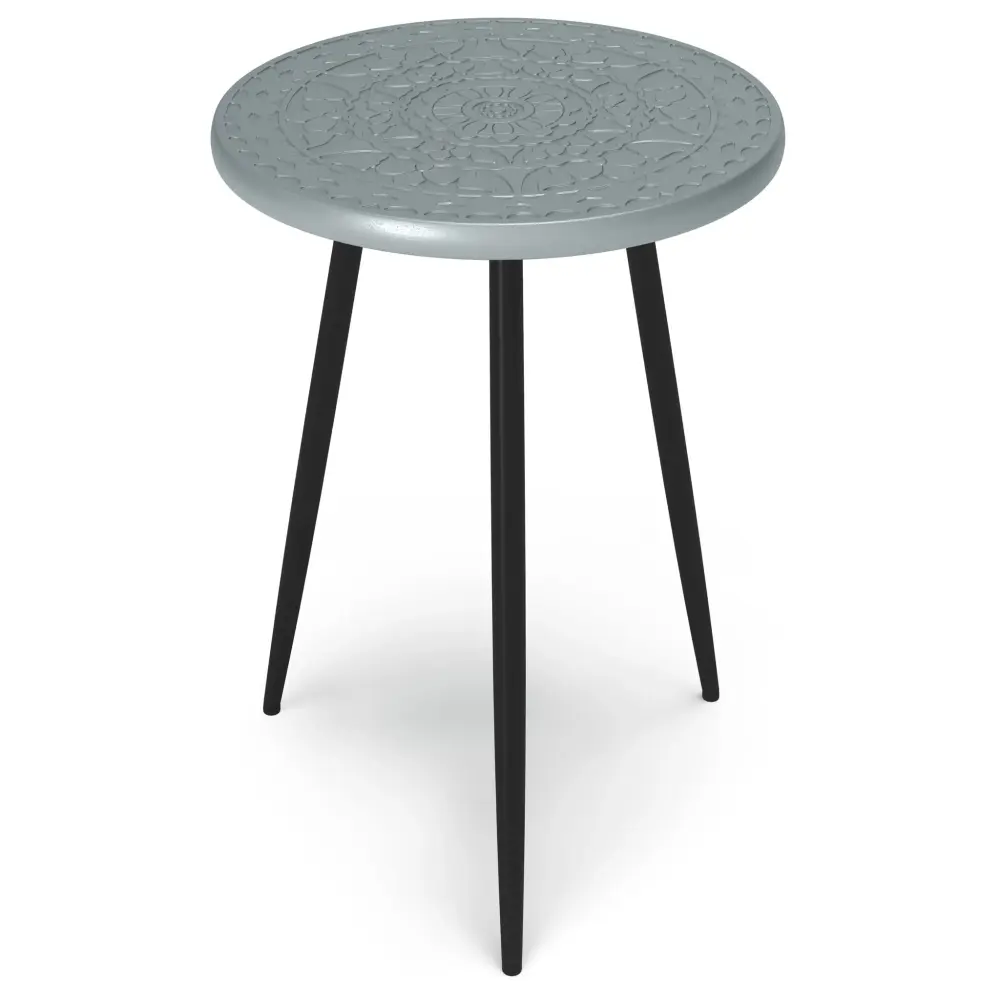 Slatted Metal Sherbourne - Side Table - Charcoal