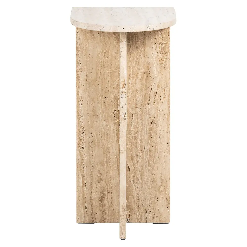 Weather-Resistant Costello Travertine Side Table