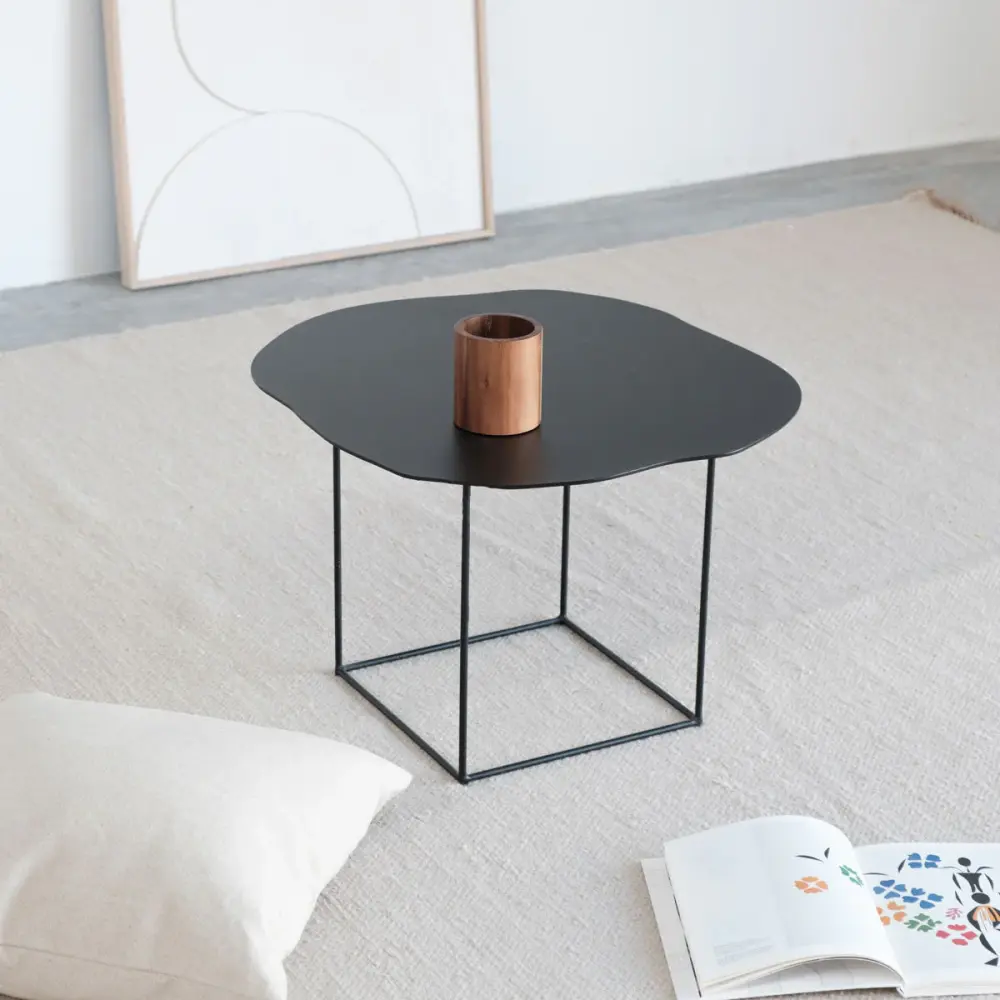 Weather-Resistant Side table - Delphine - Black Steel