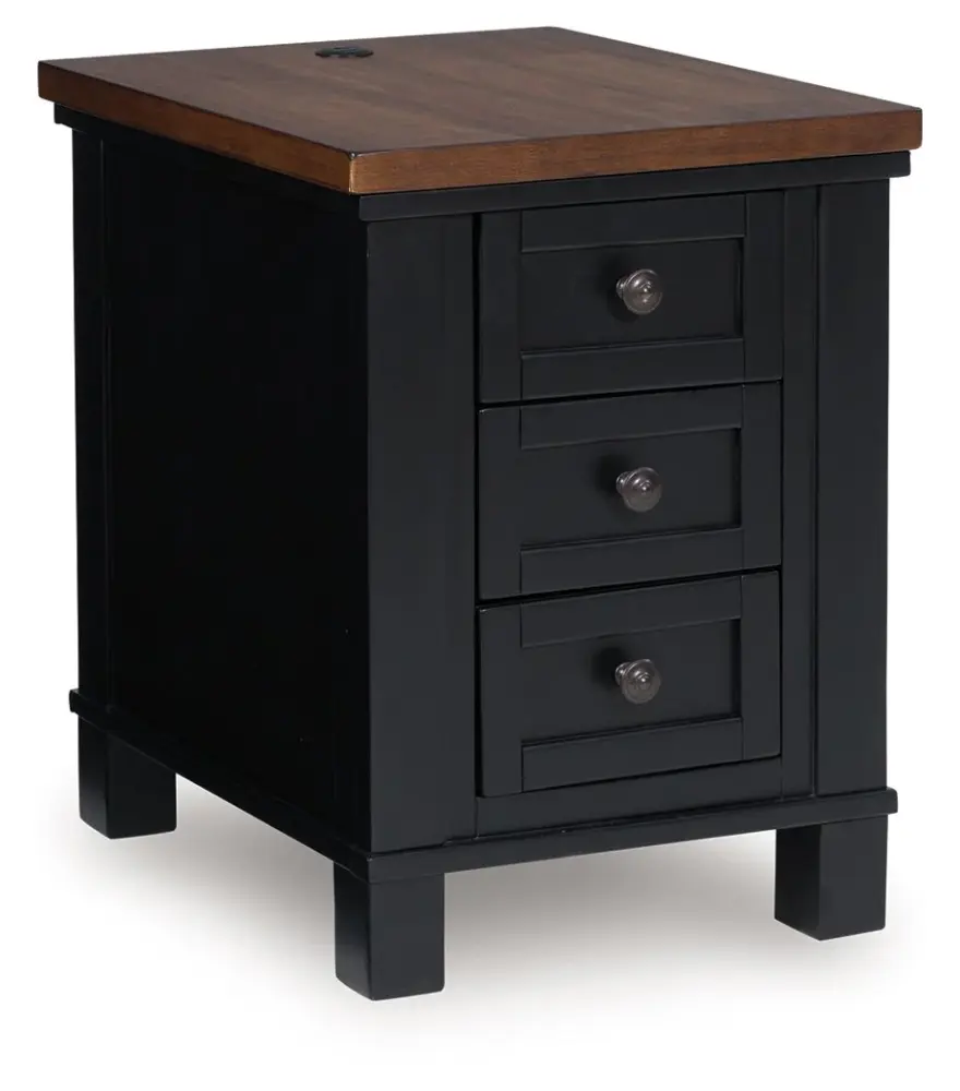Wildenauer - Chair Side End Table - Brown / Charcoal