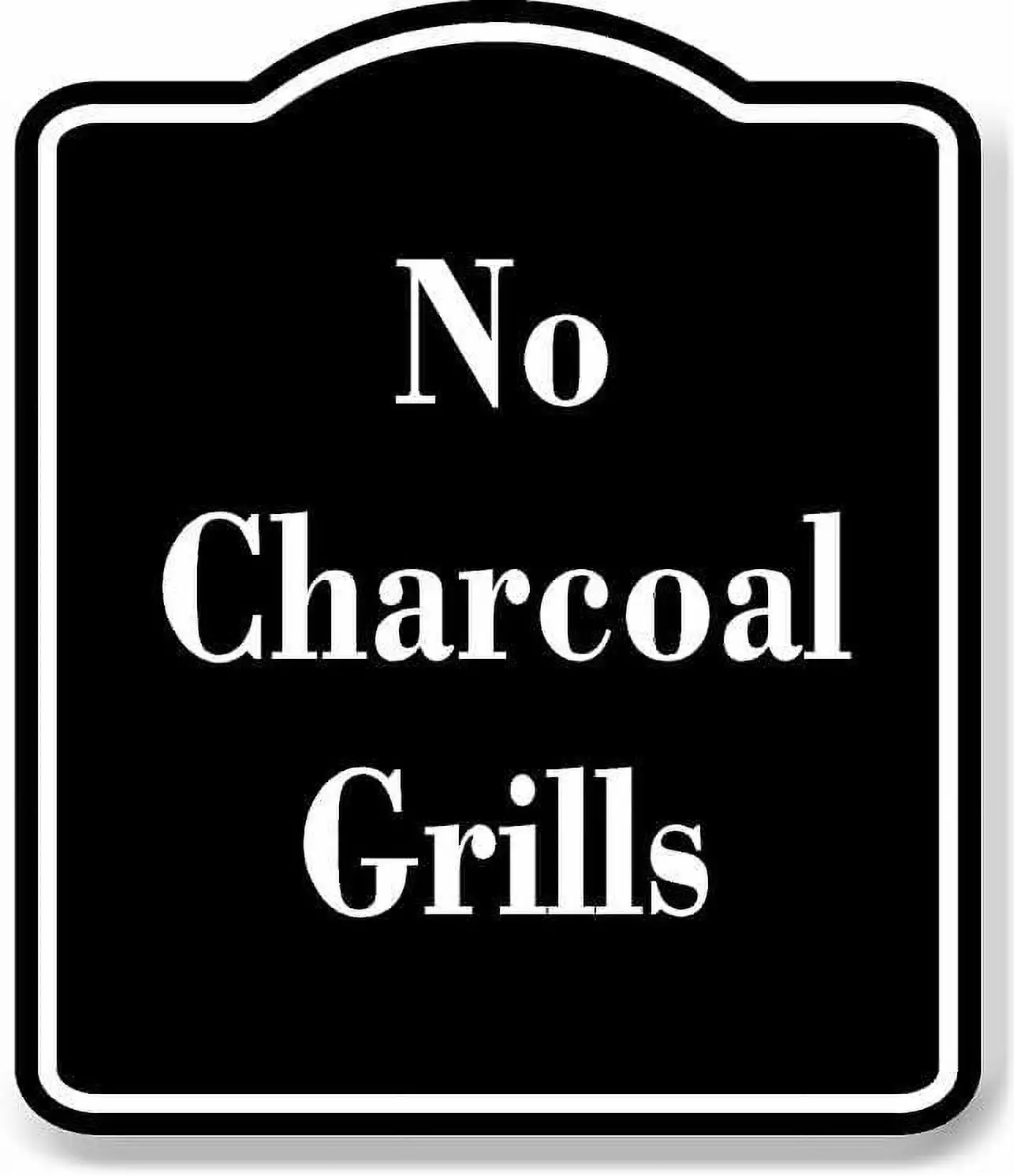 No Charcoal Grills Black Aluminum Composite Sign 20x24 Inches 15