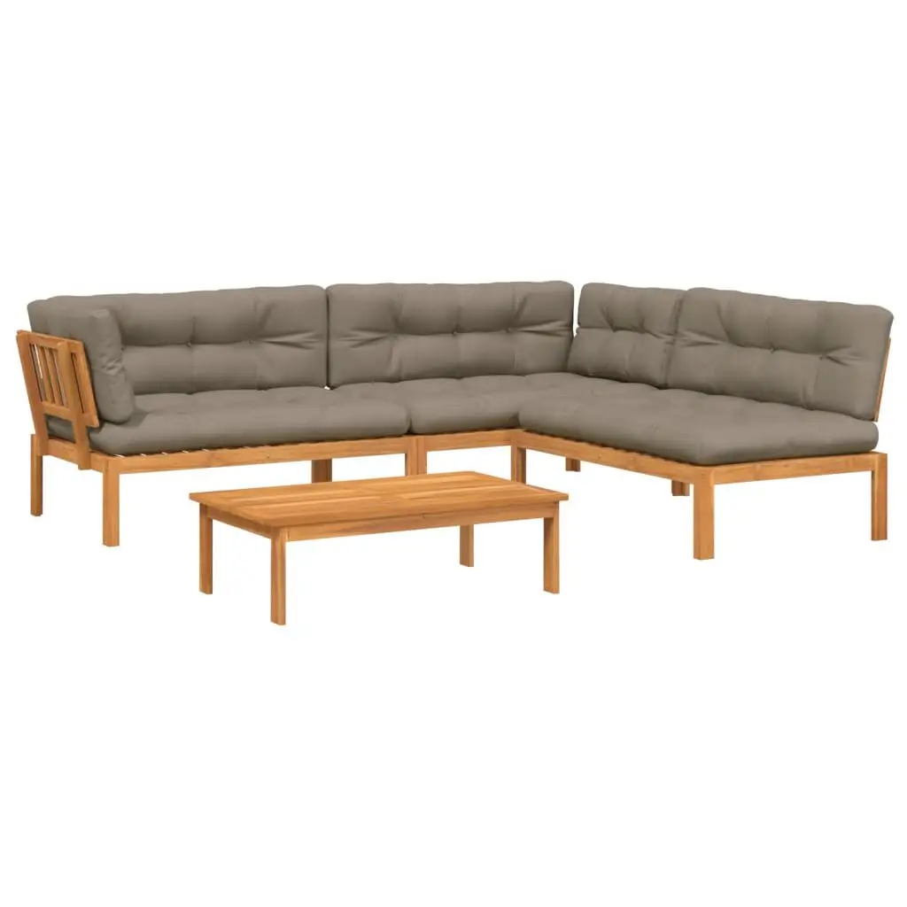 4 Piece Patio Pallet Sofa Set Cushions Solid Wood Acacia Outdoor Furniture