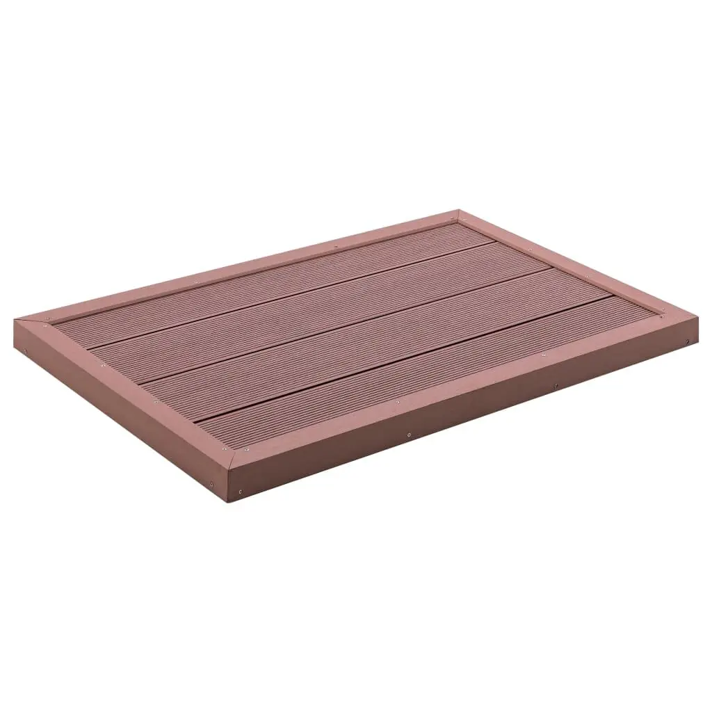 Floor Element Solar Shower Brown 39.8x24.8x2.2 Inches WPC Outdoor Bath Mat