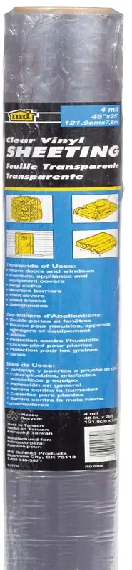 M-D 04796 Weatherstrip Sheeting, 8 mil Thick, 25 ft L, 48 W, Lucid
