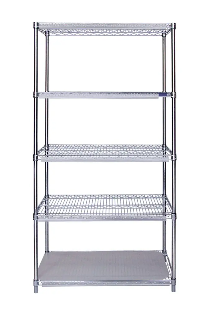 Chrome Wire Shelving Unit 24"D, 5-Tier, Add-on Unit
