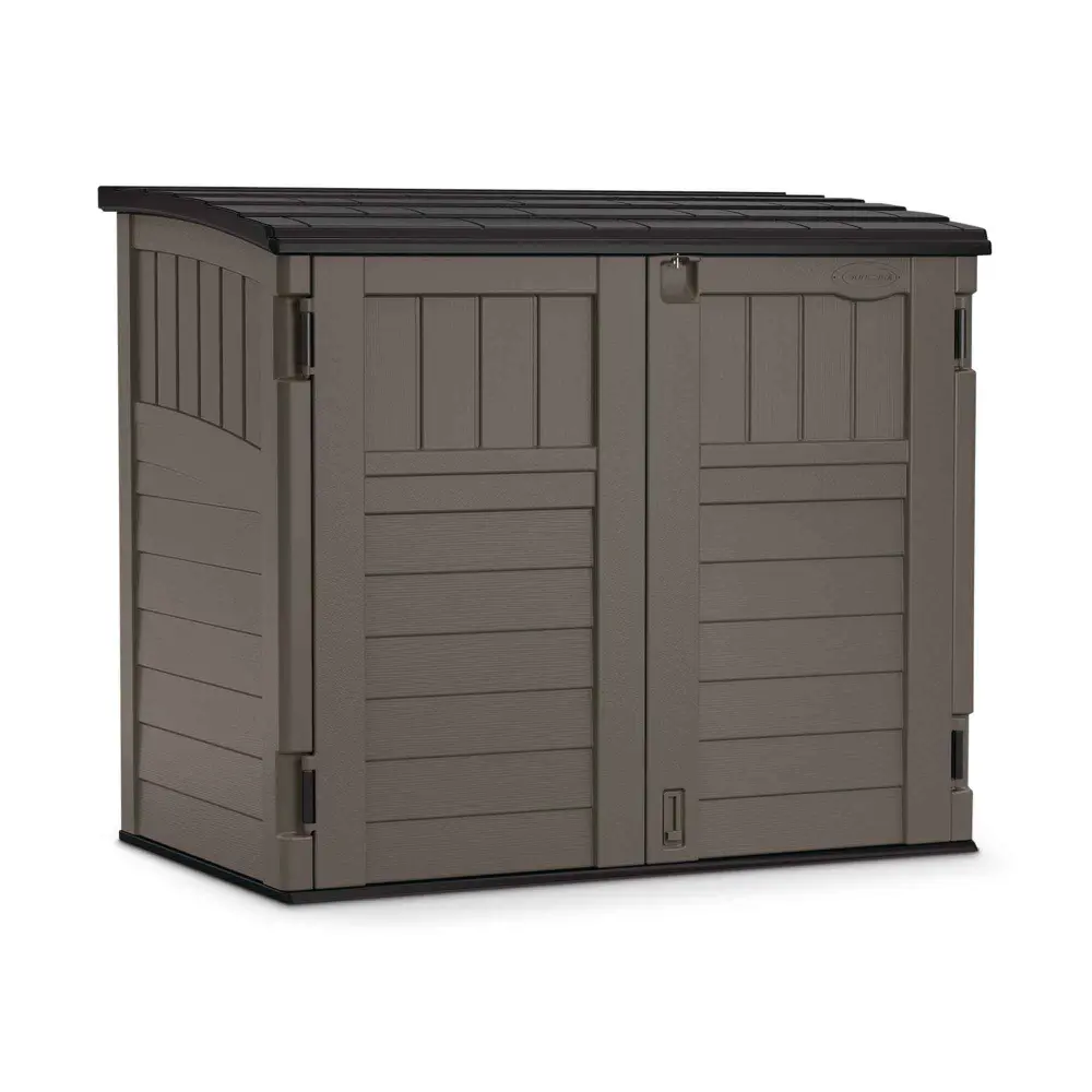 Heavy-Duty Steel Horizontal Resin Garden Storage, 4' 1/2'' x 2' 8-1/2'' x 3' 9-1/2''