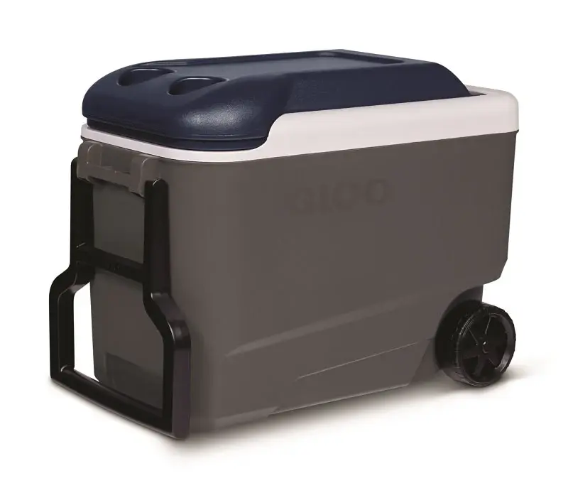 Igloo 0034226 Roller Cooler, 40 qt Cooler, Polyurethane, Pewter