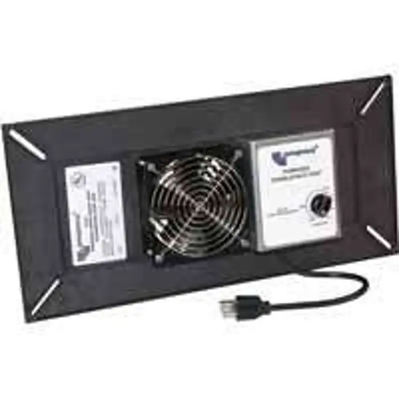 Lomanco LomanCool PCV1 Powered Crawlspace Vent, 1650 cu-ft Net Free Ventilating Area, Polypropylene, Ebony