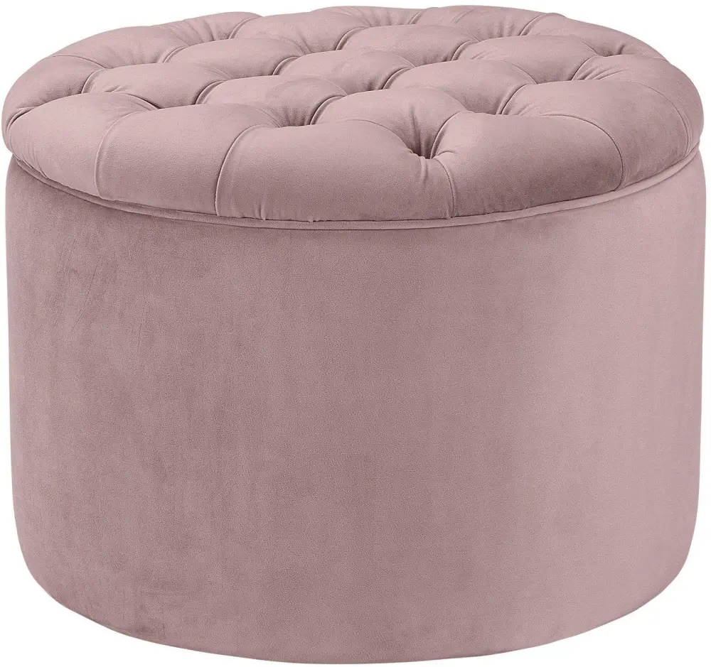 Queen Mauve Plush Storage Ottoman - UK