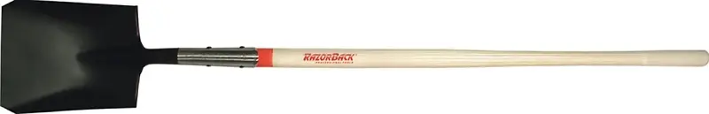 Razor-Back 44101 Shovel, Open Back, Square Point, 58-1/2 OAL, 9-1/2 W Blade, Alloy Blade, Ashwood Handle