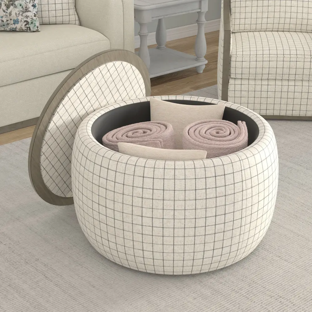 Storage Ottoman - Ivory Holiday Decorations