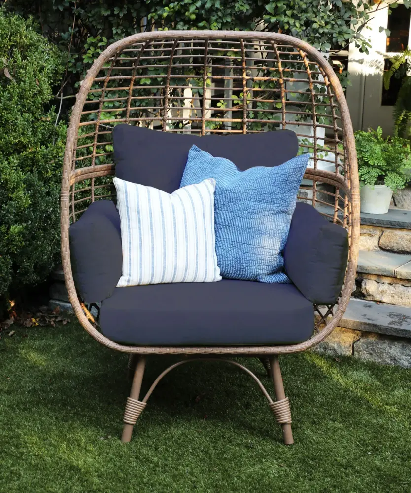 Vertical Bike Juniper Wicker Patio Egg Chair - Indigo