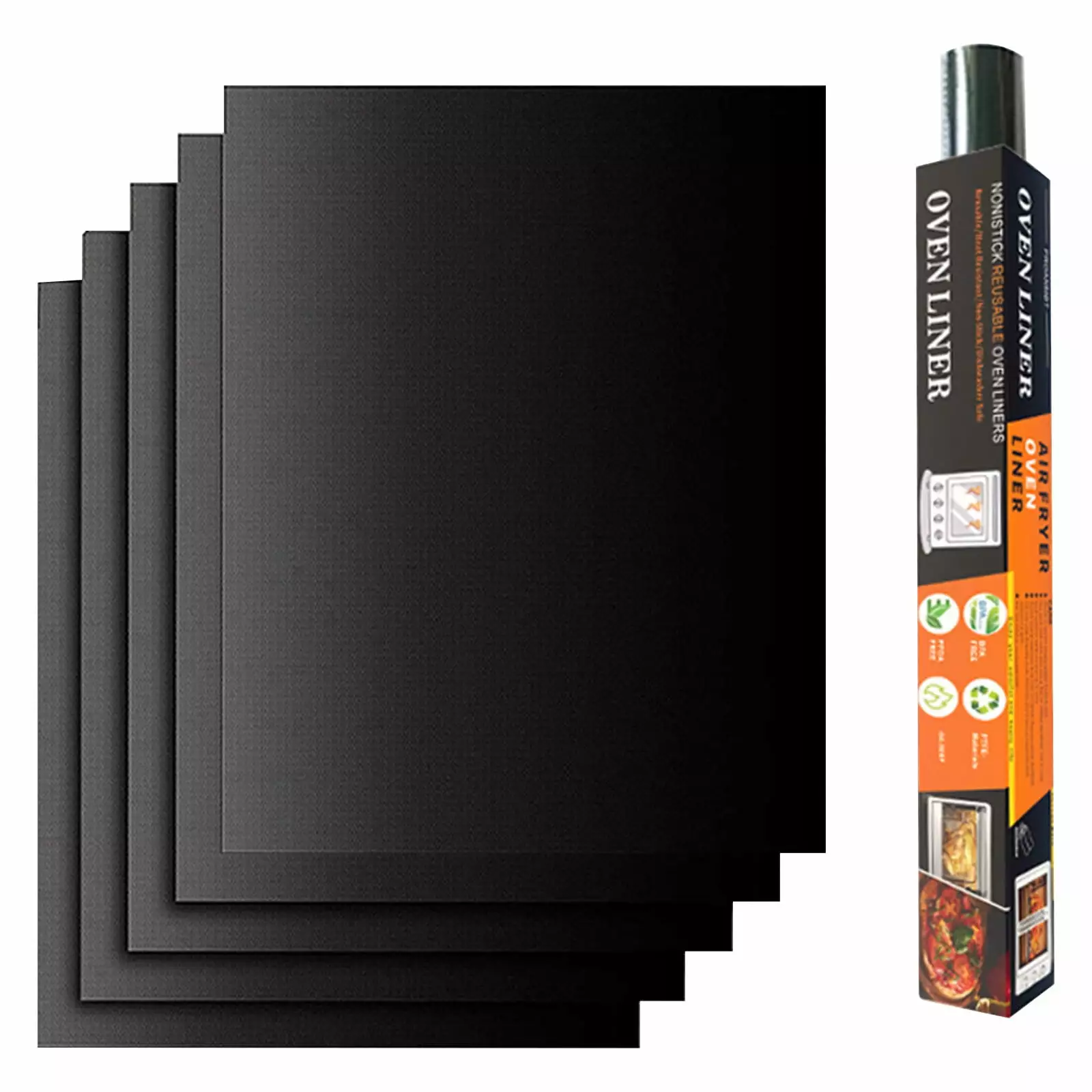 Summercome Oven Liners 5 Pack Non-Stick Heavy Duty Heat Resistant Mats Stovetop Air Fryer Grill Baking 13x15.7 Inches