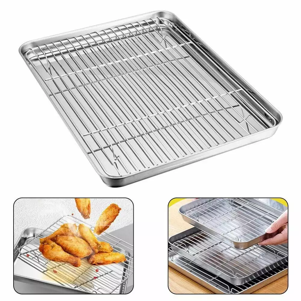 Yuri Oven Tray Grill Rack Stainless Steel 23x17cm 31x24cm Brand New