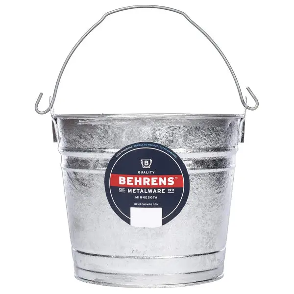 Behrens 1208 Hot-Dipped Steel Utility Pail 8 Quart Storage and Transport