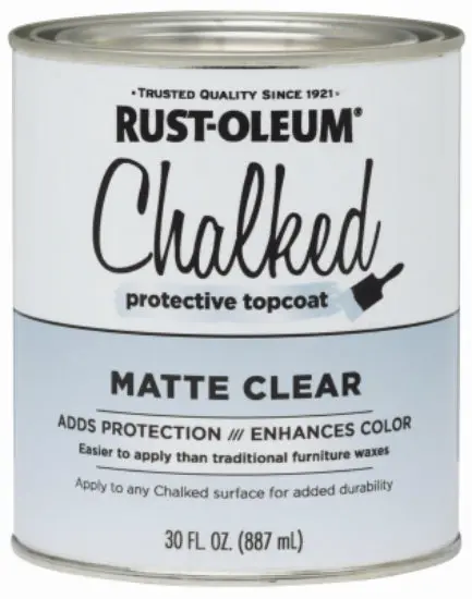 Rust-Oleum 287722 Chalked Protective Topcoat Paint Finish 30 Oz Matte Clear
