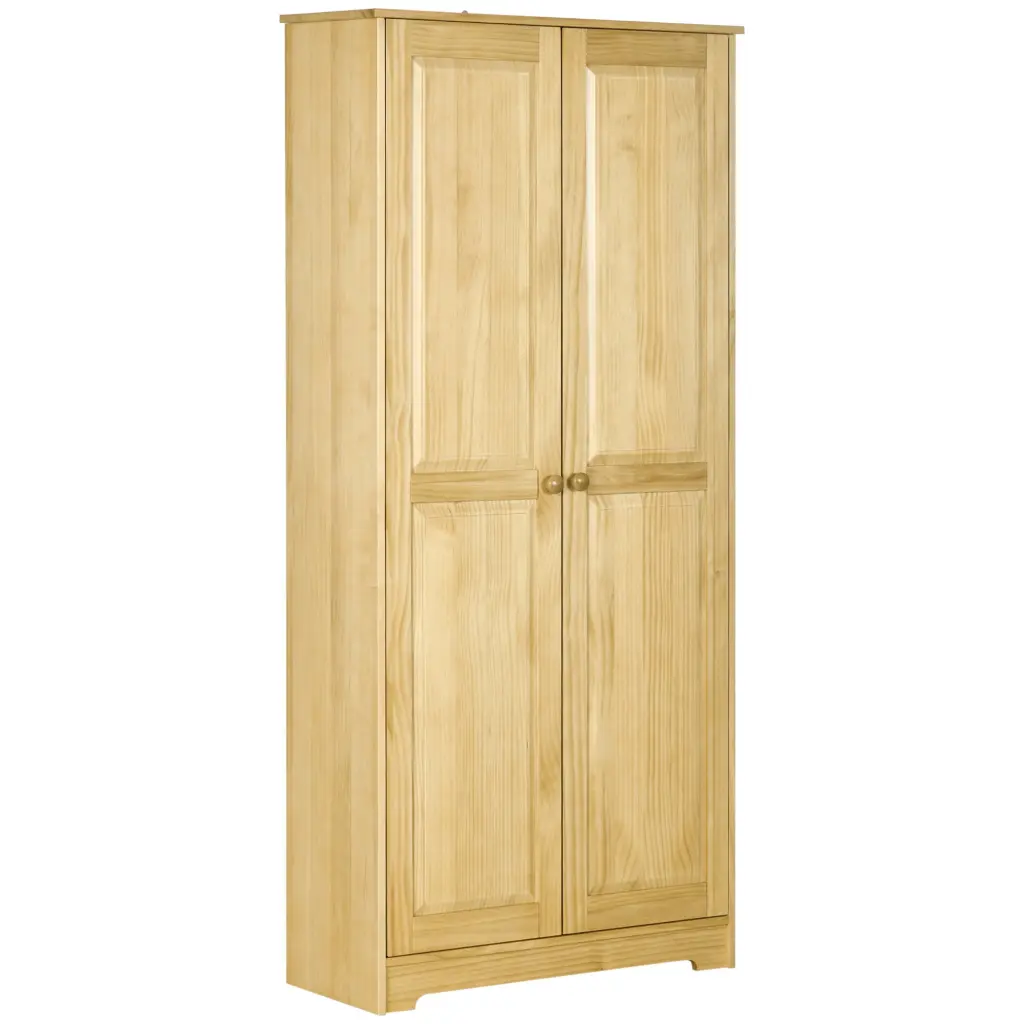 Homcom 67 Inch Pinewood Kitchen Pantry Storage Cabinet Freestanding aosom business