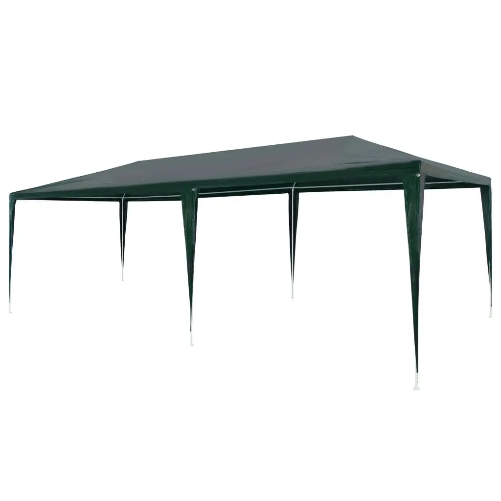 Green PE Party Tent 9.8'x19.7' Large Outdoor Event Shelter