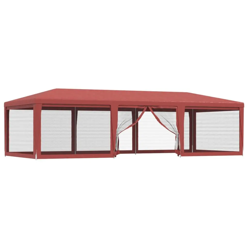 29.5x13.1 Foot Red Party Tent 8 Mesh Sidewalls Outdoor Events