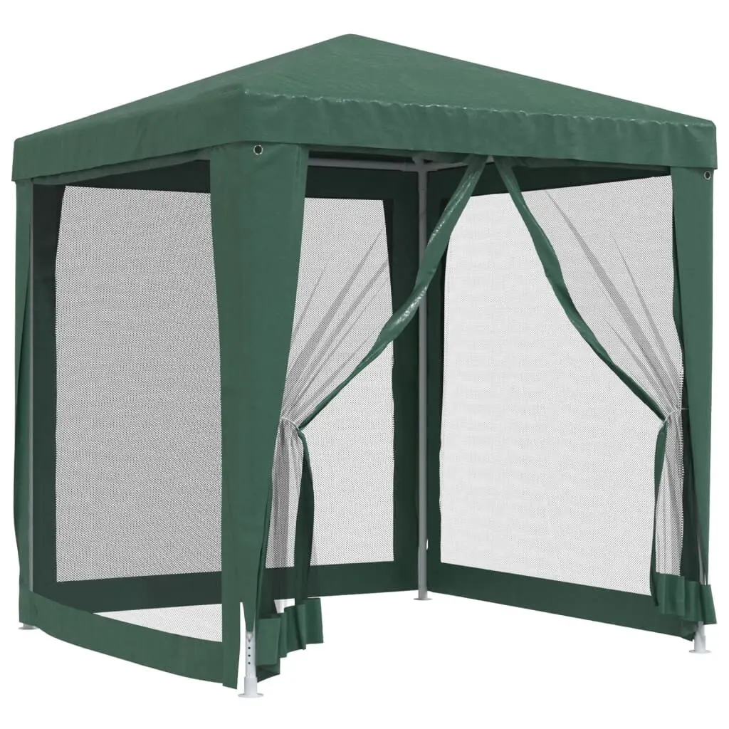 6.6x6.6 Foot Green Party Tent 4 Mesh Sidewalls HDPE Outdoor Canopy