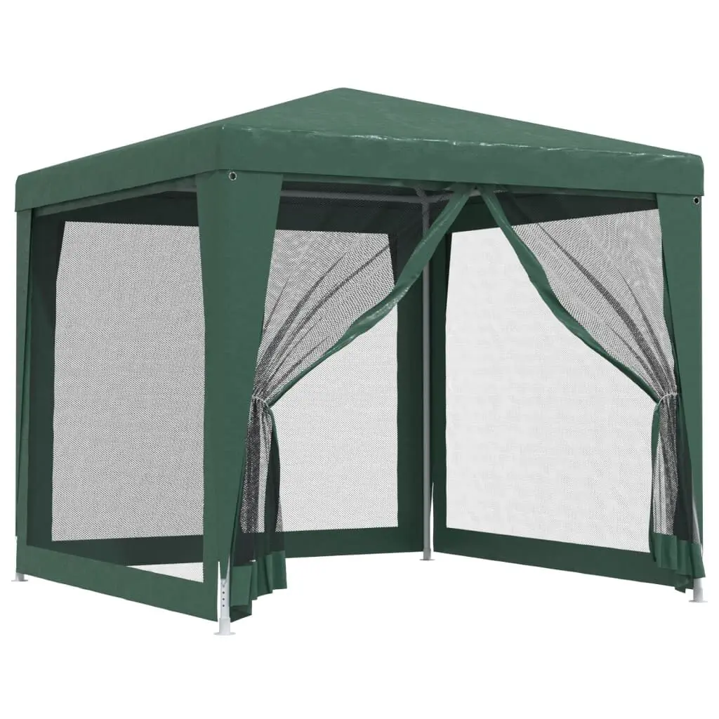 8.2x8.2 Foot Green Party Tent 4 Mesh Sidewalls HDPE Outdoor Canopy