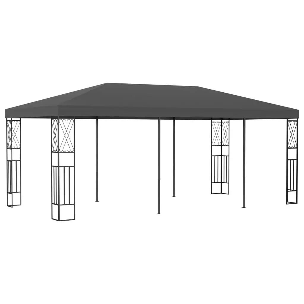 9.8'x19.6' Anthracite Fabric Gazebo Extra Large Outdoor Party Tent