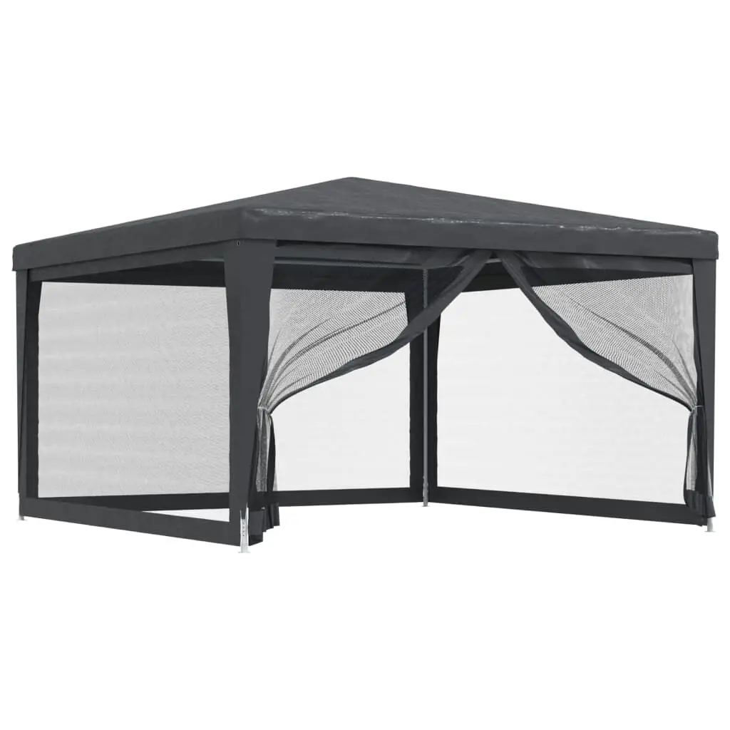 Anthracite Party Tent 4 Mesh Sidewalls 13.1x13.1 Feet HDPE Material