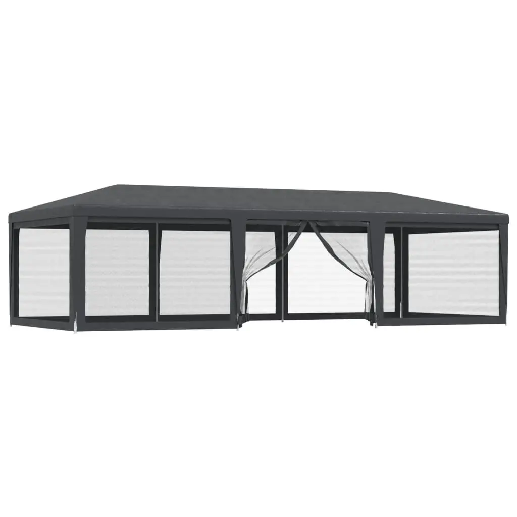 Party Tent 8 Mesh Sidewalls Anthracite 29.5x13.1 Feet HDPE Outdoor Canopy