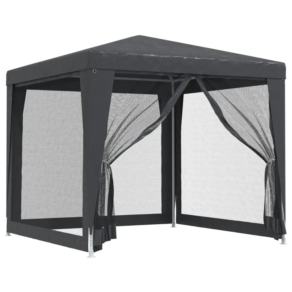 Party Tent 4 Mesh Sidewalls Anthracite 8.2x8.2 Feet HDPE Material