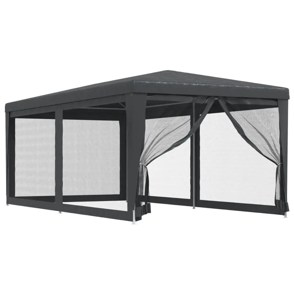 Party Tent 6 Mesh Sidewalls Anthracite 9.8x19.7 Feet HDPE Outdoor Shelter