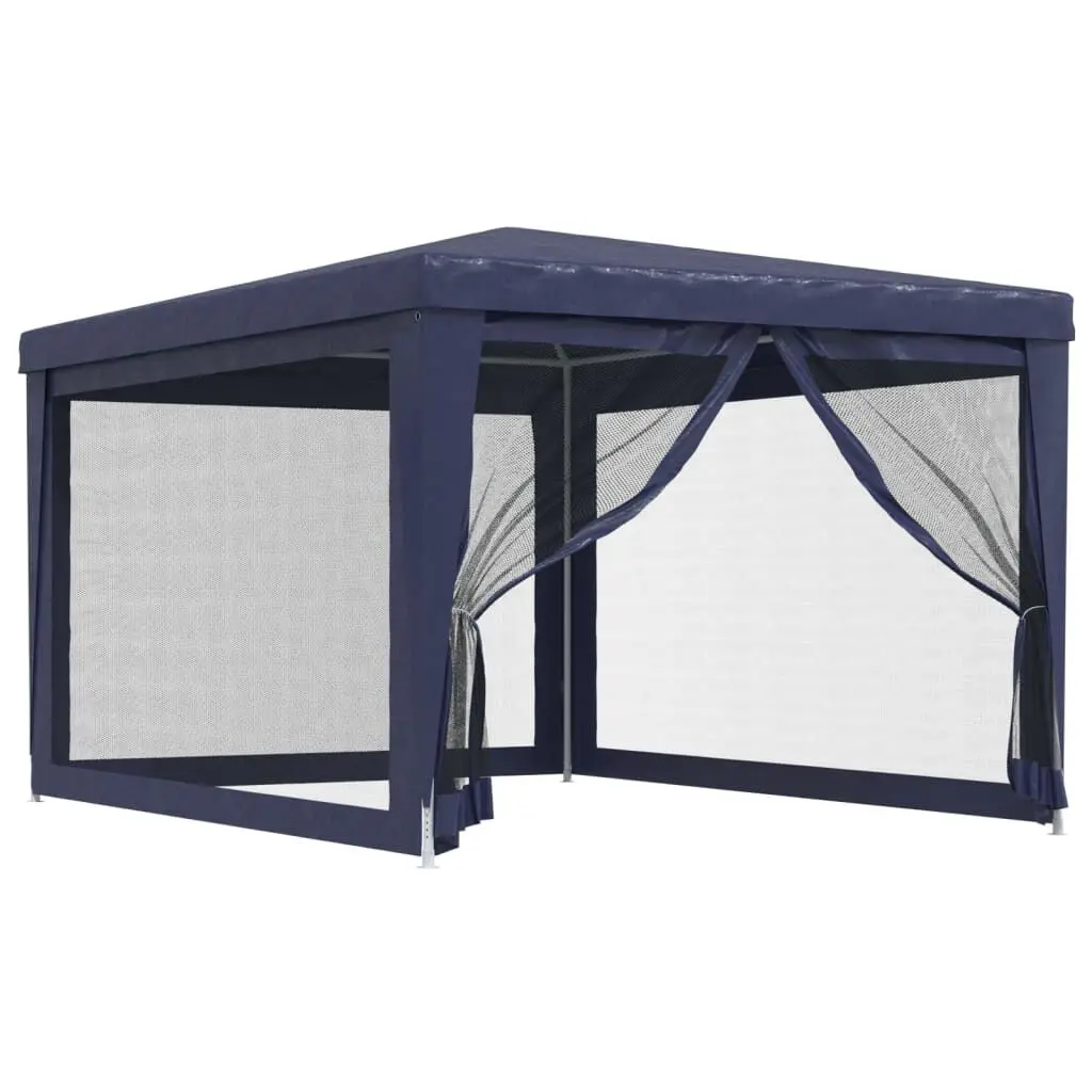 Party Tent 4 Mesh Sidewalls Blue 9.8x13.1 HDPE Outdoor Canopy