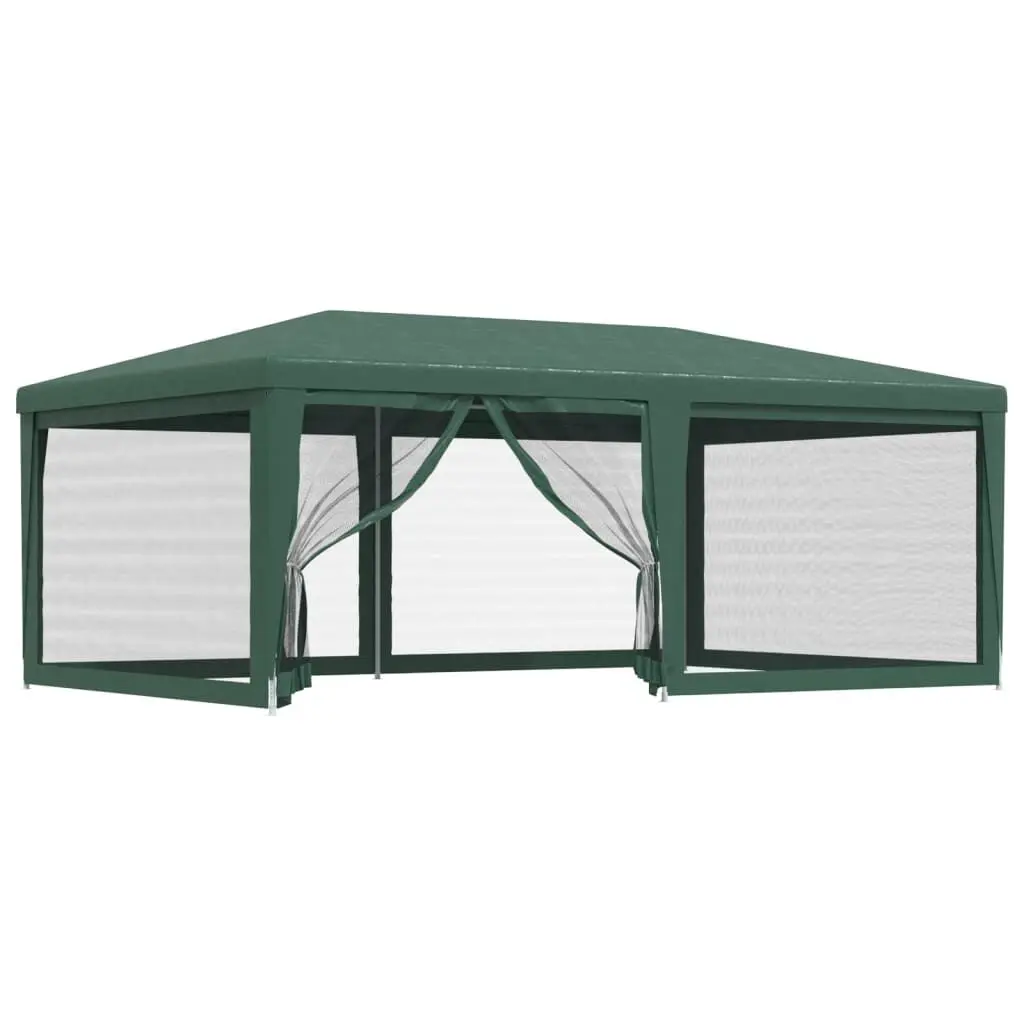 Party Tent 6 Mesh Sidewalls Green 19.7x13.1 Feet HDPE Outdoor Shelter
