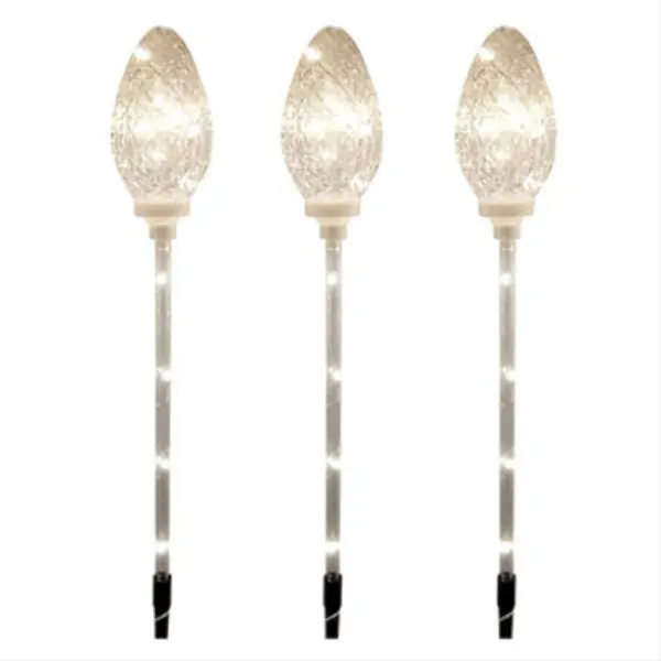 Holiday Wonderland 25275-88 C Bulb Path Marker Set 3 Outdoor Lighting