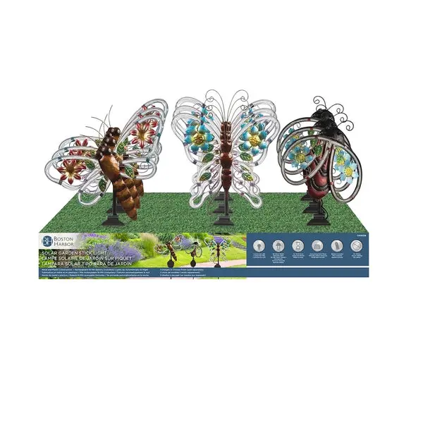 Boston Harbor 26528 Solar Stick Light Multi-Color Outdoor Pathway Lighting